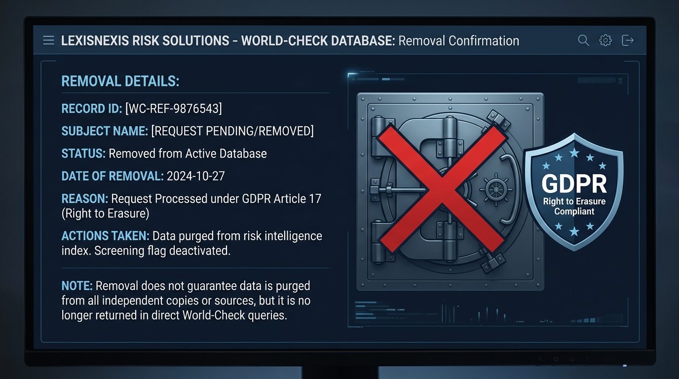 World-Check removal lawyers